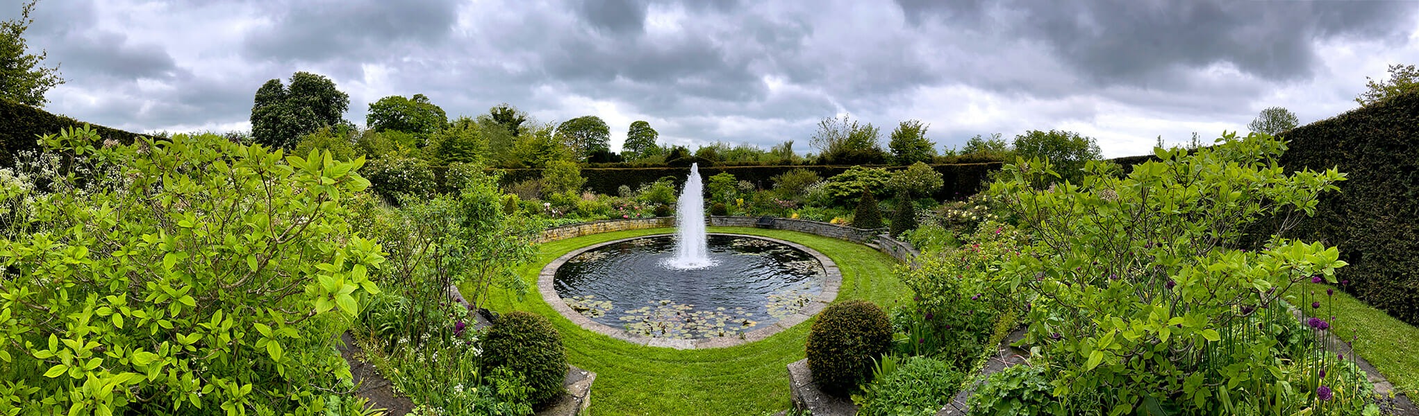 Wide view of fountain