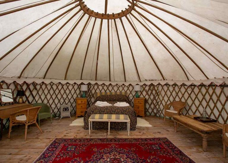 Interior of a yurt